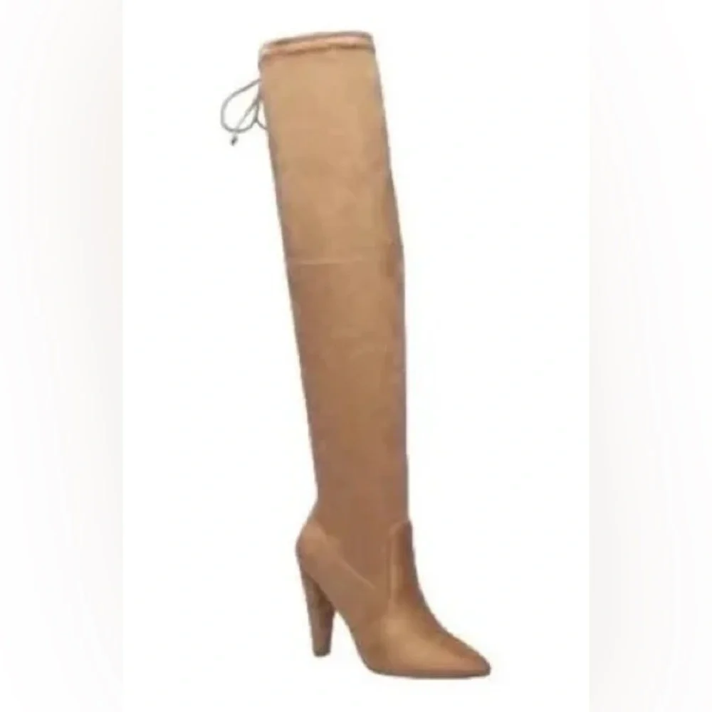 French connection tan over the knee stretchy boots new in box 9 m